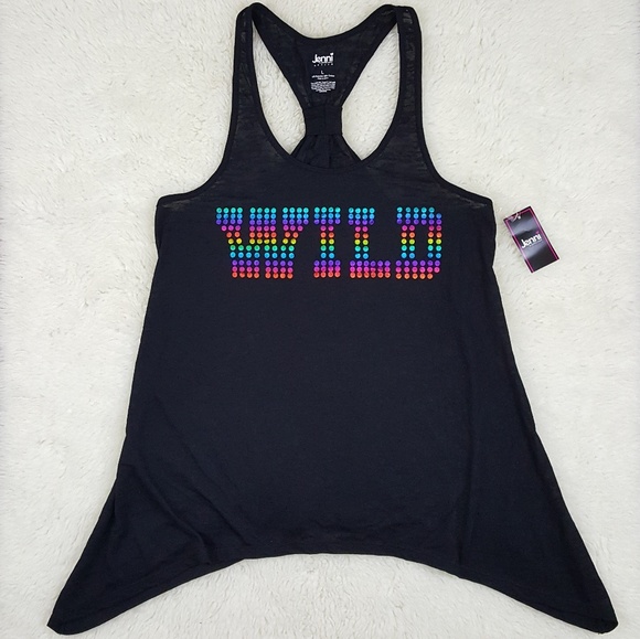 Jenni WILD Graphic Burnout Tank Top Sz Large - Picture 1 of 8
